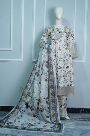 AFSAH – 3PC Premium Lawn Maxi Stitched Suit for Women