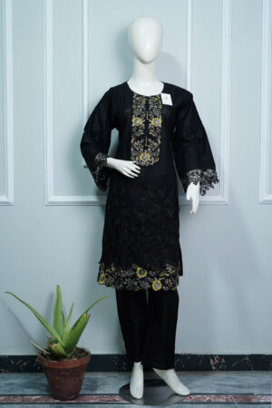 Khusbo Black – 2PC Stitched Cotton Suit of women